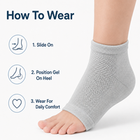 Chaussettes de protection pour talons en gel, à bout ouvert, respirantes, en tricot, avec coussin intégré, lavables, pour hommes et femmes