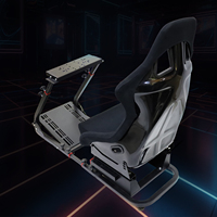 JBR1012H Cockpit de Jeu Noir pour PS4 PS5 PC Simulateur de Course Support Volant Siège Baquet Simulateur de Conduite Automobile