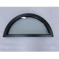 Ventanas Arqueadas de Aluminio Georgia para Interiores con Aletas de Fijación, Diseño de Doble Acristalamiento NFRC, Ventanas Fijas Semicirculares para Casas