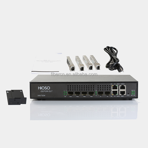 Terminal optique fibre HiOSO GPON OLT mini 4 ports PON HA7304C avec 2 modules SFP PX20+++ pour liaison montante - Product Image 2