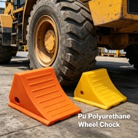 Nouvel embaseur de roue triangulaire manuel en polyuréthane jaune-orange, robuste, antidérapant, 20 tonnes, pour camions, remorques et parkings