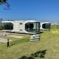 SH Luxe Moderne Extérieur Portable Mobile Glamping Espace Capsule Resort Hôtel Petite Maison