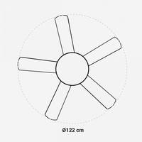 Ventilador de Techo Moderno y Silencioso UNIVERSALBLUE LEVANTE 4048W España con Luz LED, Aspas de Madera de 122cm, Control Remoto, Regulable, Motor DC