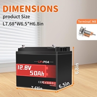 2 Paket Baterai Lithium LiFePO4 12V 50Ah BMS 640Wh 6000+ Siklus Perlindungan Suhu Rendah untuk RV Camping dan Penyimpanan Energi Rumah