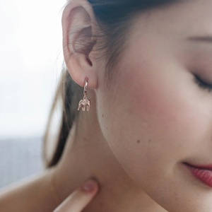 Bijoux Boucles <span class=keywords><strong>d</strong></span>'oreilles en <span class=keywords><strong>argent</strong></span> sterling 925 Fashion Plain Animal <span class=keywords><strong>Elephant</strong></span> Drop Hoop 2020 - Product Image 3
