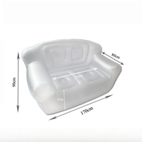 Canapé double Da Niu en PVC transparent givré, rembourrable, gonflable, pour poupées et jouets en peluche, épaisseur 0,3 mm, 195*97*80 cm