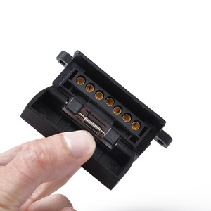 7 Pin <b>12V</b> Connector <b>Socket</b> Black Plastic Flat Trailer RV Truck Cable Accessory - Product Image 2