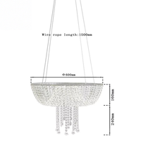 Lustre de mariage suspendu en acrylique, support à gâteau pivotant avec montage facile pour décorations de fête