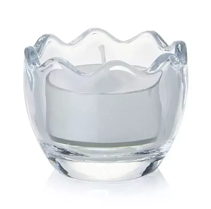 Wholesale Crystal Containers Decorative egg shaped Small Mini Glass Candle Holder for Tealight Candles