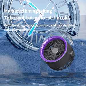 Ventilateur portable USB-C avec lampe LED, réglage multi-angles, mini-ventilateur électroplaqué haut de gamme pour voiture, camping-car et usage extérieur - Product Image 4