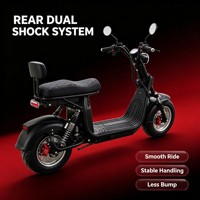 Scooter électrique Citycoco 60V 2000W à deux roues, pneus larges intelligents de 10 pouces, longue autonomie, puissant, batterie lithium 20Ah, utilisation en ville, alliage