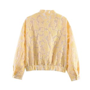 Chaqueta Bomber Jacquard 2026 para Mujer, Corte Holgado, Estilo Casual de Lujo, Chaqueta Ligera con Cierre, Fabricante Personalizado - Product Image 2