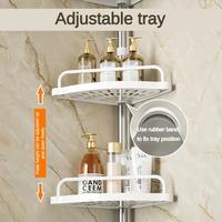 Étagère d'angle de salle de bain réglable à 4 niveaux en acier inoxydable, support de rangement pour toilettes, porte-shampoing et gel douche