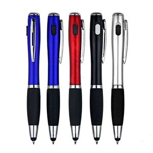 3 in 1 LED Light Stylus Touch Click Metal <b>Ballpoint</b> <b>Pen</b> With Color Aluminum Grip, Multi Function Retractable Signature <b>Pen</b> - Product Image 3