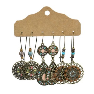 Bohemian Tassel <b>Drop</b> Earrings Alloy Antique <b>Bronze</b> Plated Women's Party Fashion Dangle Earrings - Product Image 5