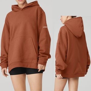 Felpe da <span class=keywords><strong>donna</strong></span> personalizzate felpe con cappuccio in poliestere di cotone di alta qualità con cappuccio ricamano Logo da <span class=keywords><strong>donna</strong></span> felpe con cappuccio oversize - Product Image 1