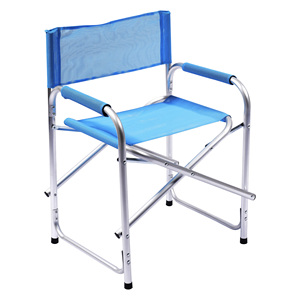 Sedia da Regista in Alluminio Blu 47x57x80 cm Pieghevole per Giardino Spiaggia Parco Campeggio Uso Esterno Resistente in Metallo e Tessuto - Product Image 2