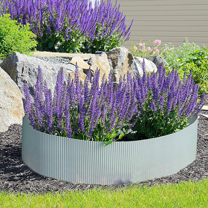 Bordure de jardin en acier galvanisé ondulé sur mesure <span class=keywords><strong>pour</strong></span> aménagement paysager, bordure flexible <span class=keywords><strong>pour</strong></span> parterres de fleurs DIY, <span class=keywords><strong>pour</strong></span> pelouse et jardin - Product Image 4