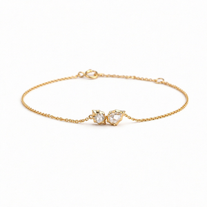กำไลข้อมือเพชรธรรมชาติทรงโรสคัท ทองคำขาว 18K สำหรับผู้หญิง สวมใส่ได้ทุกวัน ดีไซน์เรียบหรู รับรองโดย GIA ราคาขายส่ง - Product Image 1
