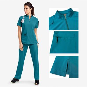 Nursing Uniform <b>Sets</b> for Women Men Scrubs <b>Set</b> Nurse Uniforms for Hospital <b>Doctor</b> Top & Pants with Multi Pocket Hospital Uniforms - Product Image 3