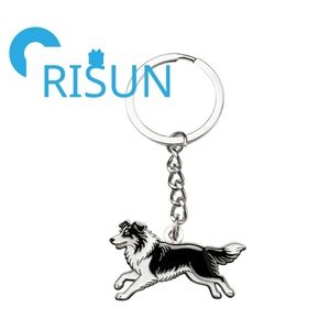 Porte-clés en métal émaillé personnalisé en gros, mignon, avec motif de chien Border Collie, Llavero, porte-clés, <span class=keywords><strong>Sheltie</strong></span>, Berger écossais, émail doux et dur, porte-clés pour chien - Product Image 5