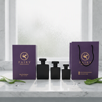 Flacon de parfum carré noir mat de luxe 30ml 50ml 100ml, flacon vide, boîte cadeau, sac en papier couleur personnalisée, emballage de marque de parfum
