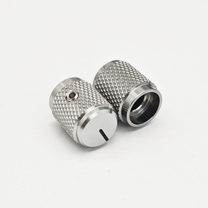 Bouton de capuchon de commande rotatif en aluminium noir 13X16mm 6.35mm 1/4 "avec pointeur gris pour pédale d'effet - Product Image 4