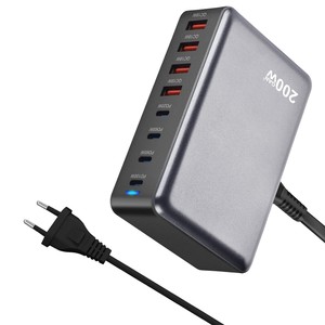 <span class=keywords><strong>Chargeur</strong></span> de bureau 200W, adaptateur multifonction GaN PD 200W, nouveau <span class=keywords><strong>chargeur</strong></span> transfrontalier <span class=keywords><strong>8</strong></span> ports 200W pour Samsung, <span class=keywords><strong>Apple</strong></span> <span class=keywords><strong>iPhone</strong></span>, Google - Product Image 6