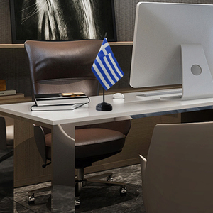 Bandera de Escritorio de Grecia al por Mayor, 14x21cm, Mini Bandera Griega de Mesa con Base Negra y Soporte de Plástico, Decoración de Oficina, Bandera Nacional - Product Image 6