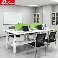 Structure de bureau debout réglable en métal, à montage double, pour chambres d'hôtel et bureaux modernes