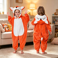 Tonwtar Fashion rajutan balita Fox Jumpsuit laki-laki perempuan pakaian tidur piyama anak-anak Onesie hewan penutup ritsleting lengan panjang