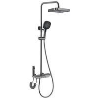 Ensemble de douche de luxe en laiton chromé à cascade, affichage numérique de la température constante, quatre fonctions, pluie douce pour hôtel