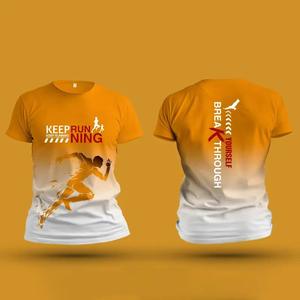 T-shirt de sport personnalisé Dry Fit pour marathon, sublimation intégrale, col rond technique, unisexe, t-shirt de course, t-shirt de running - Product Image 1