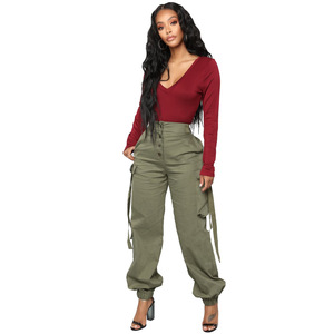 <span class=keywords><strong>Pantaloni</strong></span> Casual <span class=keywords><strong>Neri</strong></span> da Donna <span class=keywords><strong>con</strong></span> Tasche, <span class=keywords><strong>Vita</strong></span> <span class=keywords><strong>Alta</strong></span>, <span class=keywords><strong>Bottoni</strong></span>, Lunghi e Aderenti, Stile Streetwear Primavera-Autunno - Product Image 4