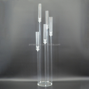 Candelabro Moderno a 5 Bracci in Vetro Acrilico Trasparente Portacandele Decorativo Centrotavola per Matrimoni Feste ed <span class=keywords><strong>Eventi</strong></span> - Product Image 3
