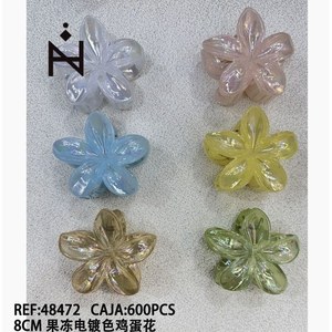 กิ๊บติดผมรูปดอกลีลาวดีเคลือบด้วยไฟฟ้า 8 ซม. สไตล์เยลลี่สำหรับผู้หญิงและเด็กผู้หญิง - Product Image 1