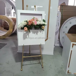 Miguo Wedding Event Acrylic Signage Decor Floral Box Welcome Sign Flower Box Welcome Board With Flowers
