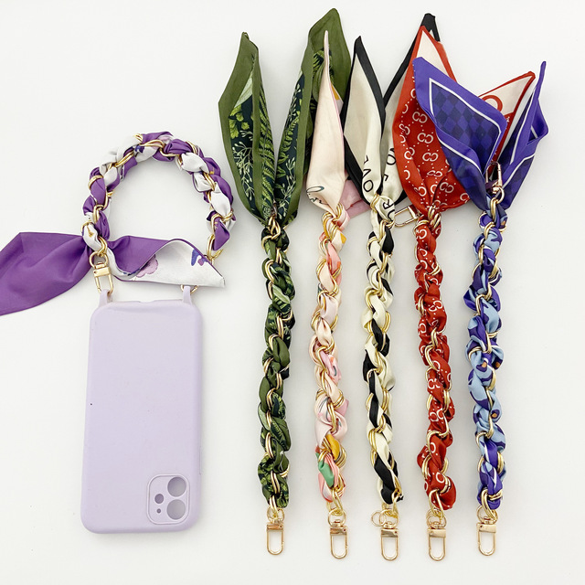 Luxury Silk  Wrist Strap Soft Woven Anti-Loss Rope Phone Lanyard Secure Comfortable Cell Phone Wristlet Strap Lanyard
