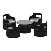 Cabine de canapé de style industriel combinaison de table et de chaise de baril de pétrole table et chaise de négociation table et chaise de canapé de bar d'art de fer table et chaise