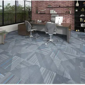 工厂批发办公商用彩色50x50地毯瓷砖Pvc马赛克地板地毯
