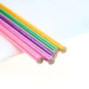 ชุดดินสอเขียนแบบสีมาตรฐานรักษ์โลกแบบใหม่ ดินสอไม้แบบมีประกายวิบวับ พร้อมยางลบ จับถนัดมือ - Product Image 3