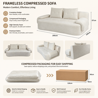 Canapé sectionnel confortable et pliable en mousse haute densité, idéal pour villa, deux places, écologique, durable, pour petit appartement