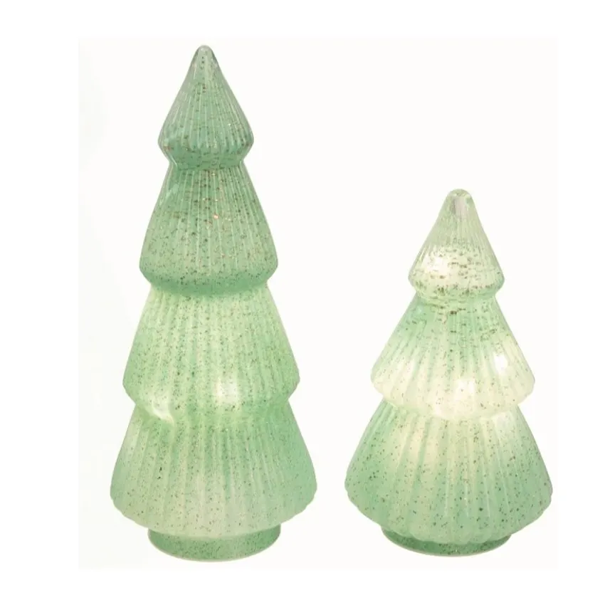 사용자 정의 모양 유리 녹색 크리스마스 큰 조명 우유 나무