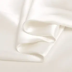 Tessuto 100% di seta bianca naturale gelso 40mm raso di seta charmeuse non tinto colore bianco 114cm di larghezza