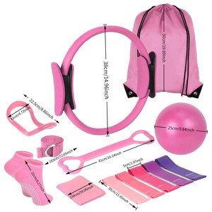Ensemble d'anneaux de Pilates, ballon de yoga de 5 pouces, bandes de résistance, équipement de fitness à domicile, kit d'exercices unisexe - Product Image 3