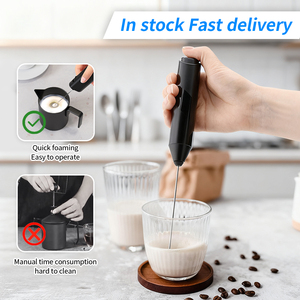 Espumador de Leche Eléctrico Portátil Automático <span class=keywords><strong>con</strong></span> Soporte, Clásico Negro, para Café - Product Image 2