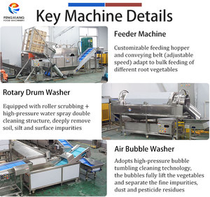 1-3T/H Integrierte Kartoffel-Vorverarbeitungslösung: Kartoffelzuführung, Schlammreinigung, Sortierung, Waschen und Schälmaschine - Product Image 2