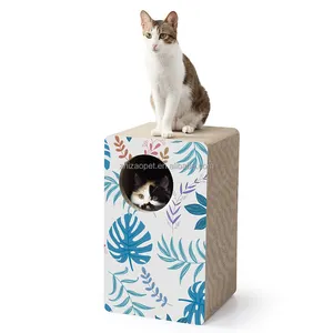 Rascador de gato de cartón de papel multifunción resistente Casa de condominio