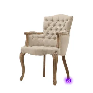 Wood Design dining chairs with Button Tufted Armrest wing back chairs sale