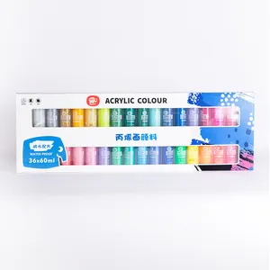 Art Rangers studente Set di vernice acrilica regolare/metallico/neon/ glitter colore 36 colori * 60ml a prova di acqua